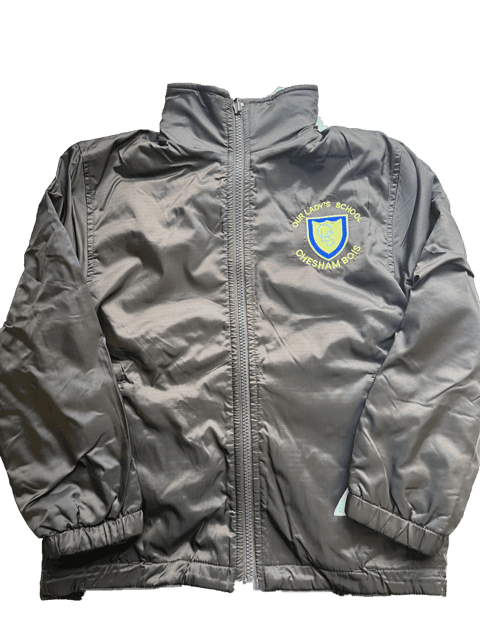 Brown Reversible Jacket with logo (OLS) – KL Schoolwear